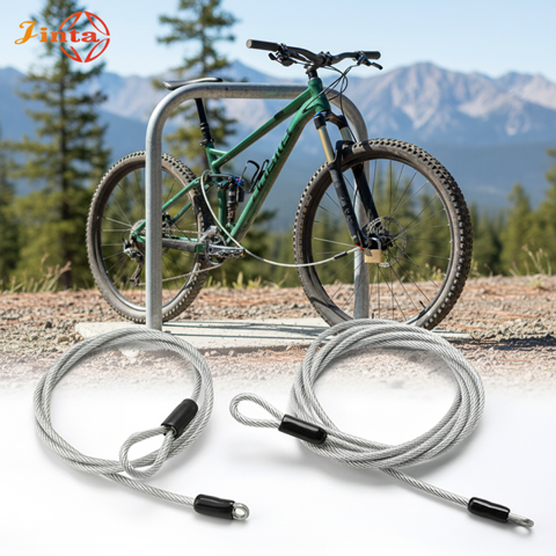 Candado de cable portátil para bicicleta Jinta de 1,5 m con bucles dobles para candado en U